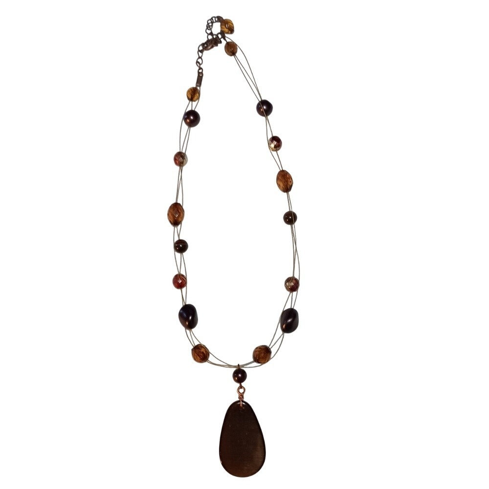 Faux Tigers Eye w\Stones and Beads SKUJ067 - Picture 3 of 4